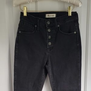 Madewell Black Skinny Jeans, 25 p, Button Fly, 10" High Rise, High Waisted